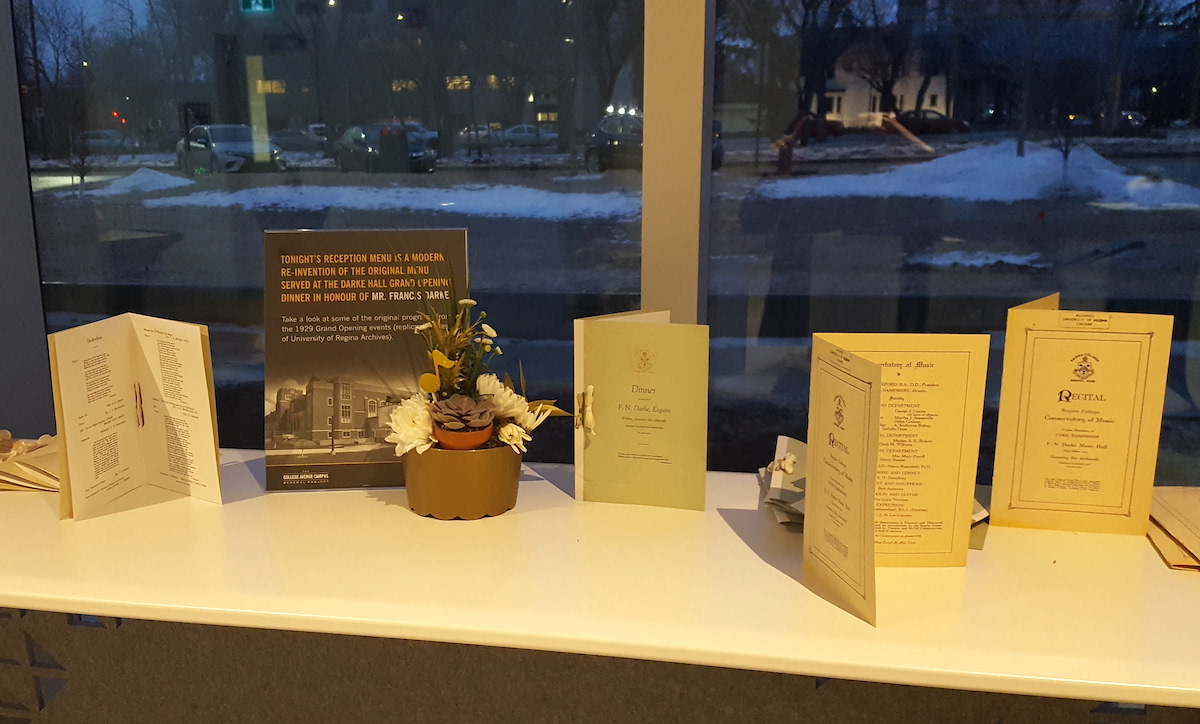 Darke Hall Display Table of archival items